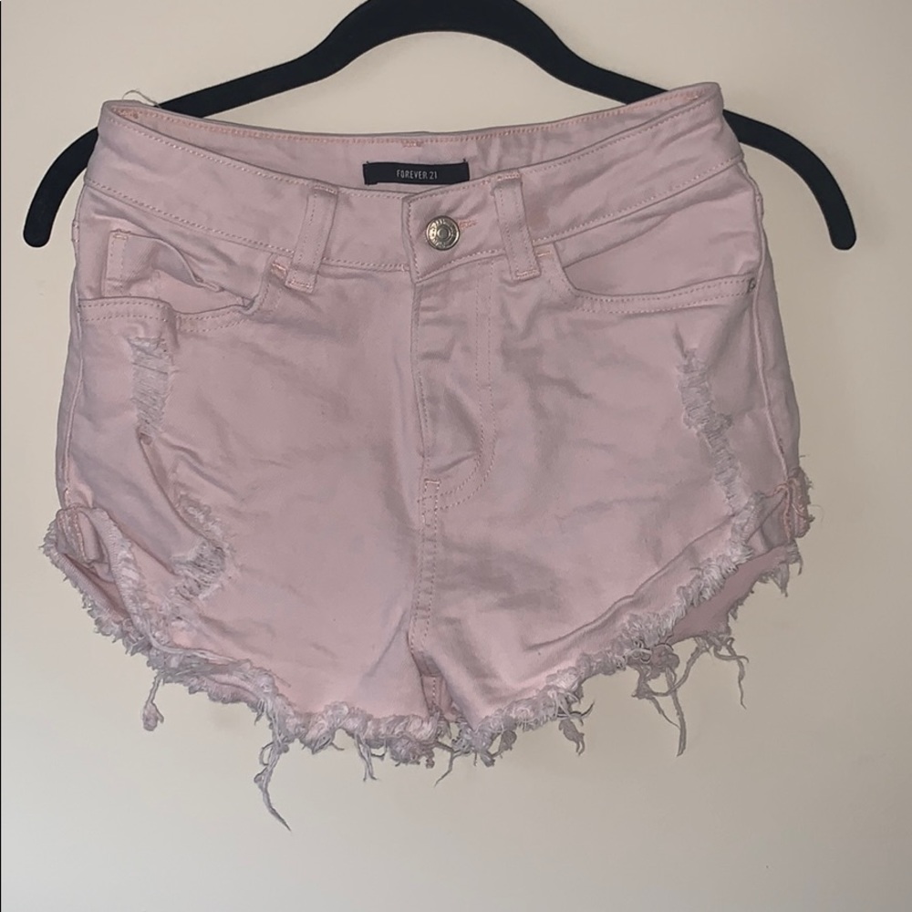 Light Pink Forever 21 Denim Shorts